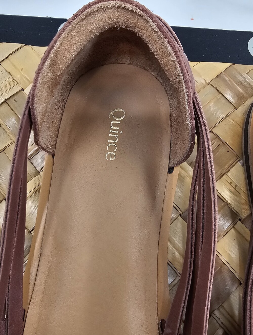 Quince Brown Braided Leather Huarache Flats Size 9 - Picture 10 of 11